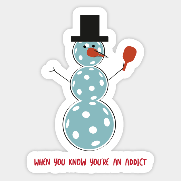 Funny Pickleball Snowman Sticker by whyitsme